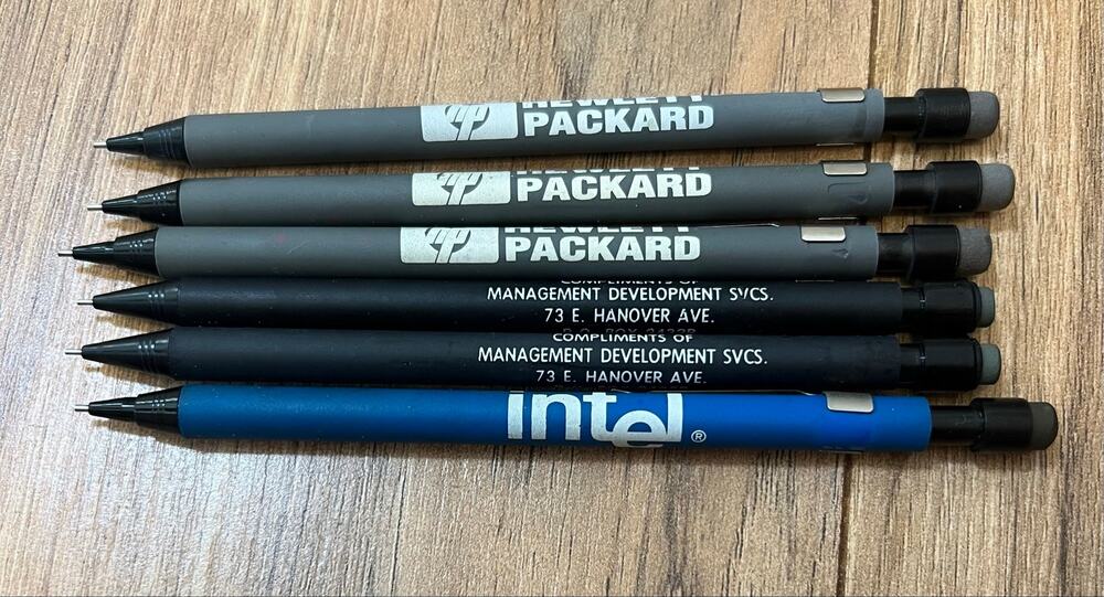 Vintage HP Intel Mechanical Pencil Lot 6 Tech Advertising Promo